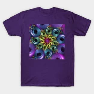 rainbow coloured fractal spiral T-Shirt